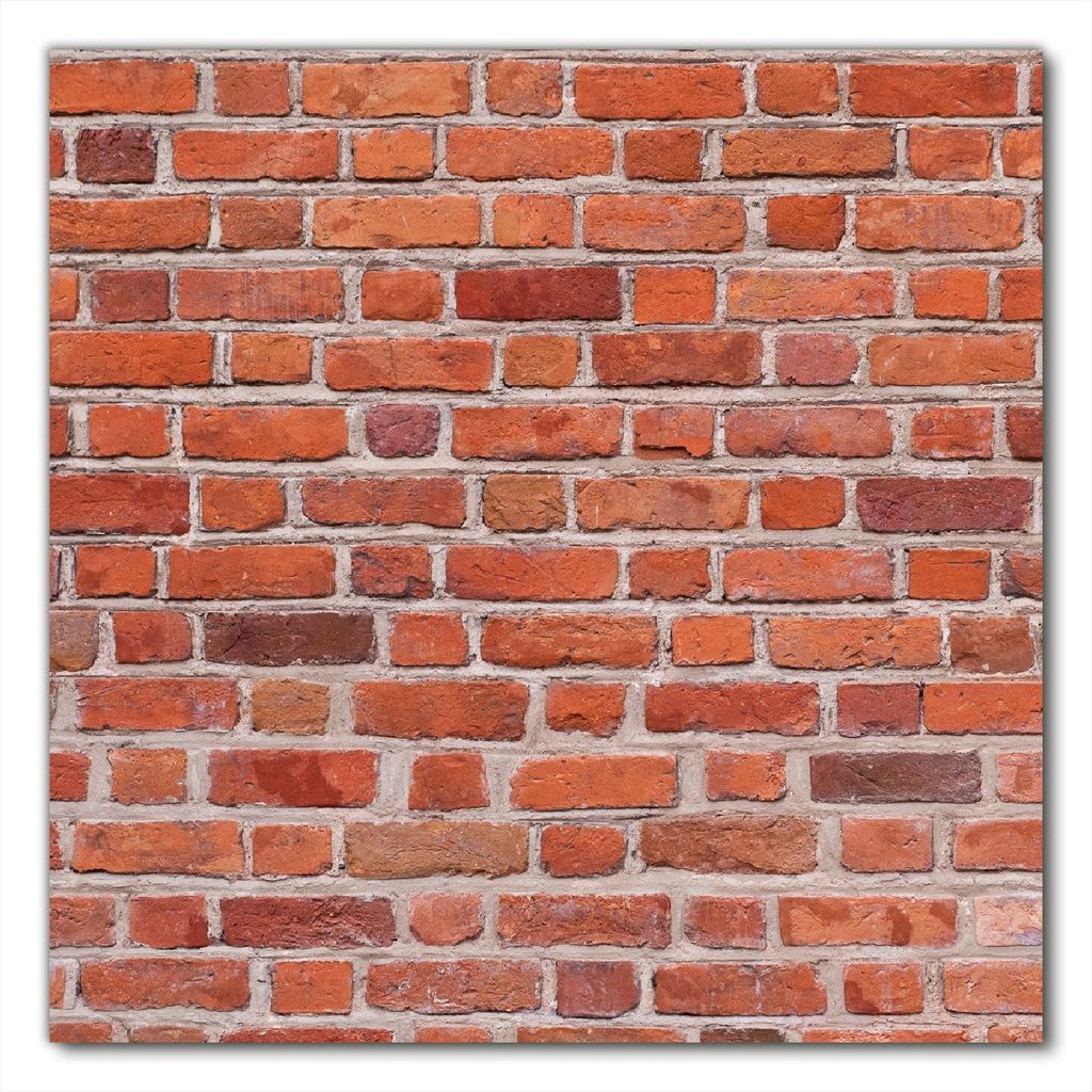 Wallario selbstklebende Möbelfolie/ Tischdecke für Innen und Außen, Größe: 100 x 100 cm - Rote Ziegelsteinwand - Backsteine