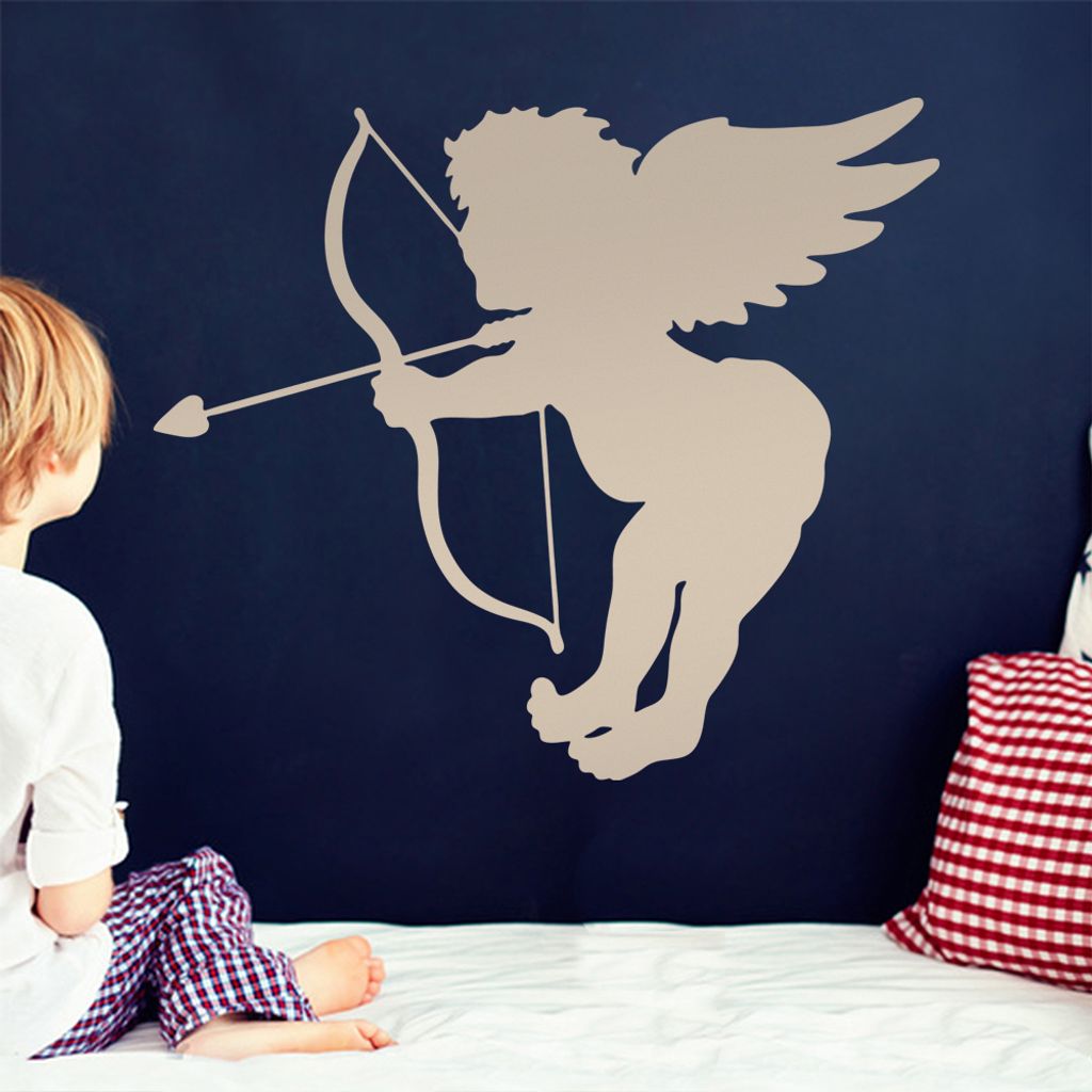 KIWISTAR Liebesengel - Baby Liebe Bogen Pfeil Wandtattoo in 6 Größen - Wandaufkleber Wall Sticker - Dekoration, Küche, Wohnzimmer, Schlafzimmer,...