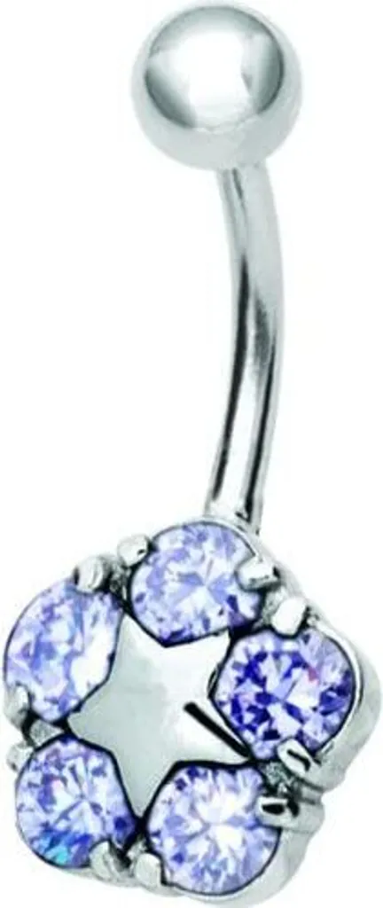 Piercing Ombelico Stella Lavanda BBZX-08 Gioiello Acciaio 316L