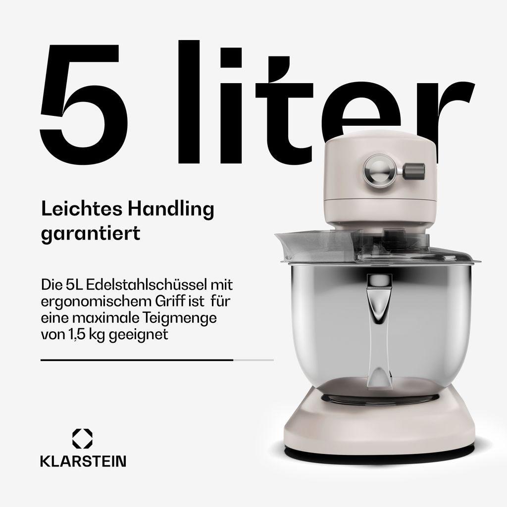 Klarstein Chiara 1600W Küchenmaschine – 5L Produktbild 4