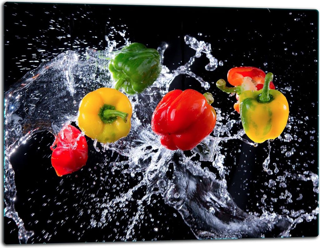 Glasschneidebrett Herdabdeckplatte Glaskeramikfeld Universal 52x40 cm Schwarz Pfeffer