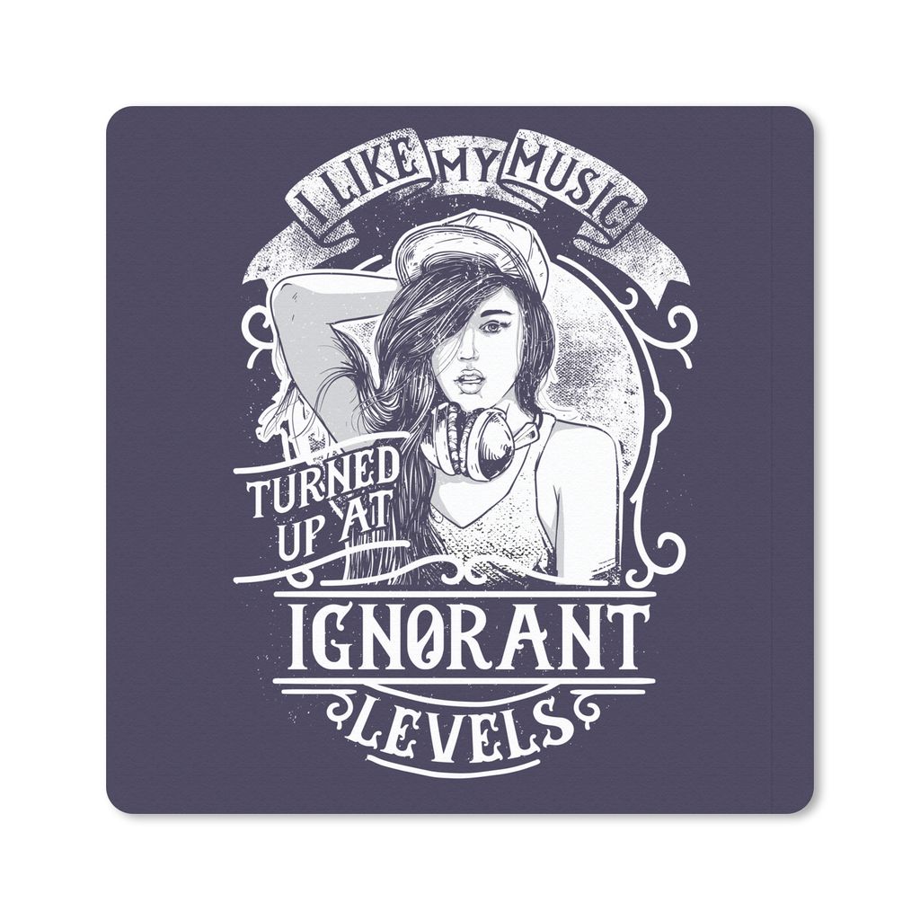 MuchoWow Mauspad Mousepad Frauen - Kopfhörer - Retro - Zitat 20x20 cm - Mousepads - Maus Mat - Pad - Mausunterlage - Desk Mat - Bureauartikeln