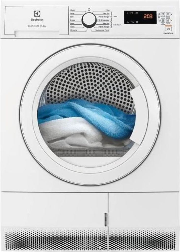 ELECTROLUX EDH1281UC Wäschetrockner mit Wärmepumpe 8 kg L60cm ++ Weiß