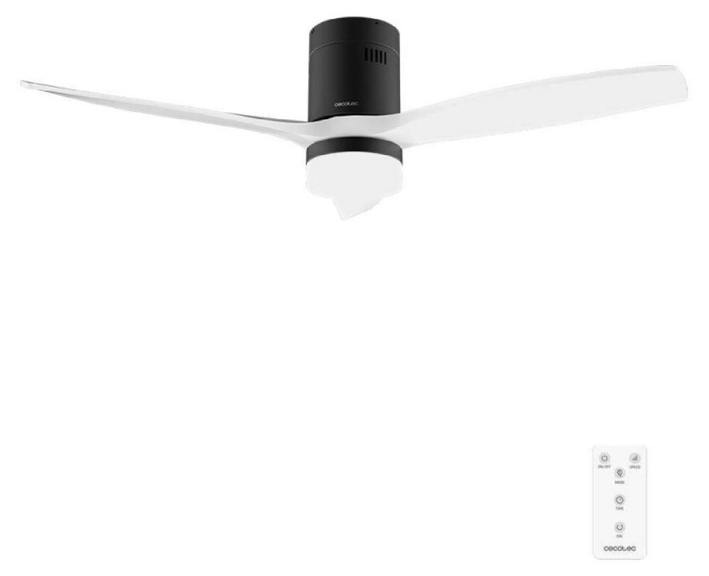 Cecotec EnergySilence Aero 5600 Classic, Haushalts-Lamellenlüfter, Schwarz, Weiß, Zimmerdecke, 30 m², 132 cm, Fernbedienung