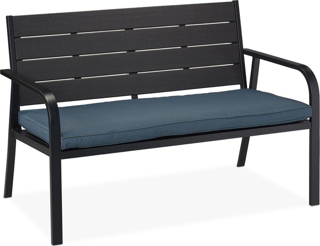 Panchina da giardino Relaxdays con cuscini di seduta, Immagine del prodotto 