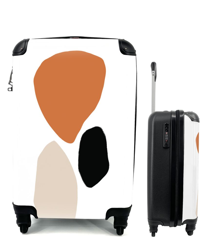 MuchoWow Koffer Handgepäck Trolley Rollkoffer Kleine Reisekoffer mit 4 Rollen - Abstrakt - Minimalismus - Design - Cabin Size < 55x40x23 cm & 55...