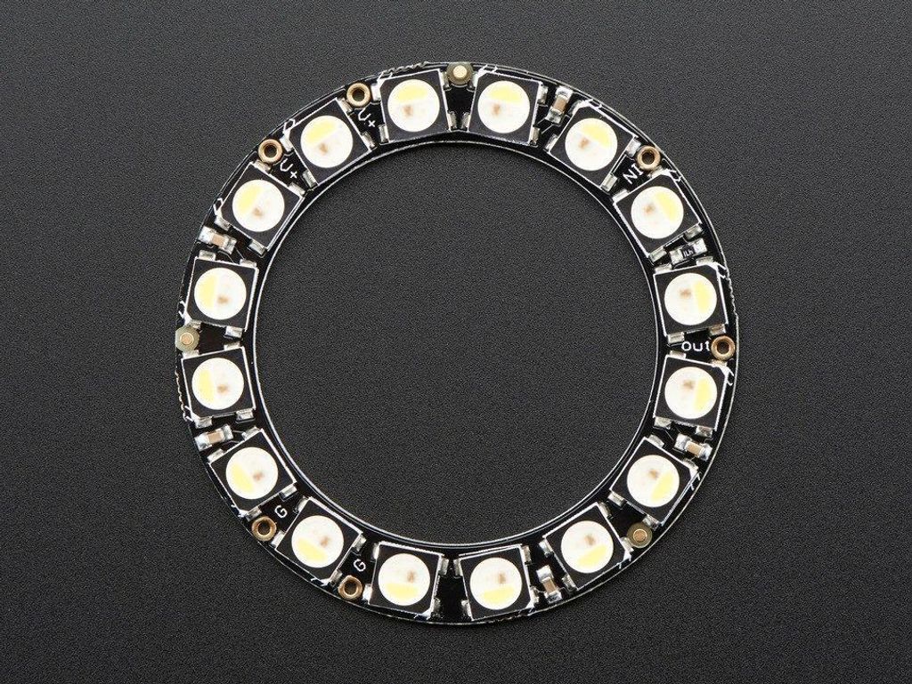 Adafruit NeoPixel Ring - 16 x 5050 RGBW LEDs mit integrierten Treibern, Kaltweiß