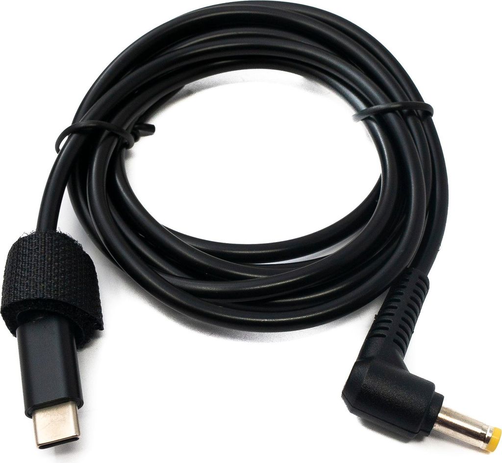 SYSTEM-S DC 12V Kabel 150 cm 4,0 x 1,7 Stecker zu USB 3.1 Typ C Stecker Winkel