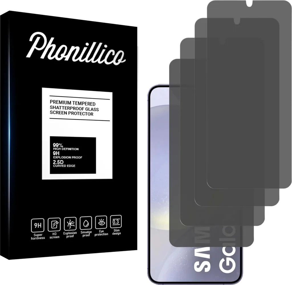 Pellicola Privacy Samsung S24 PLUS 4 Pezzi: Vetro 9H Anti-Spy Phonillico