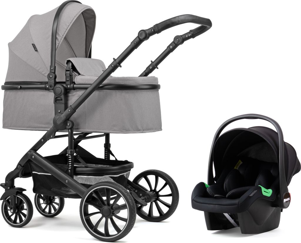 Pixini Kinderwagen Kalani 3in1 schwarz/grau
