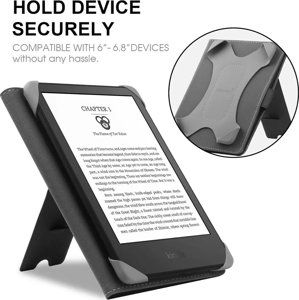Custodia Ebook Reader 6-6.8'' Kindle e Kobo - Nero Elegante - 2