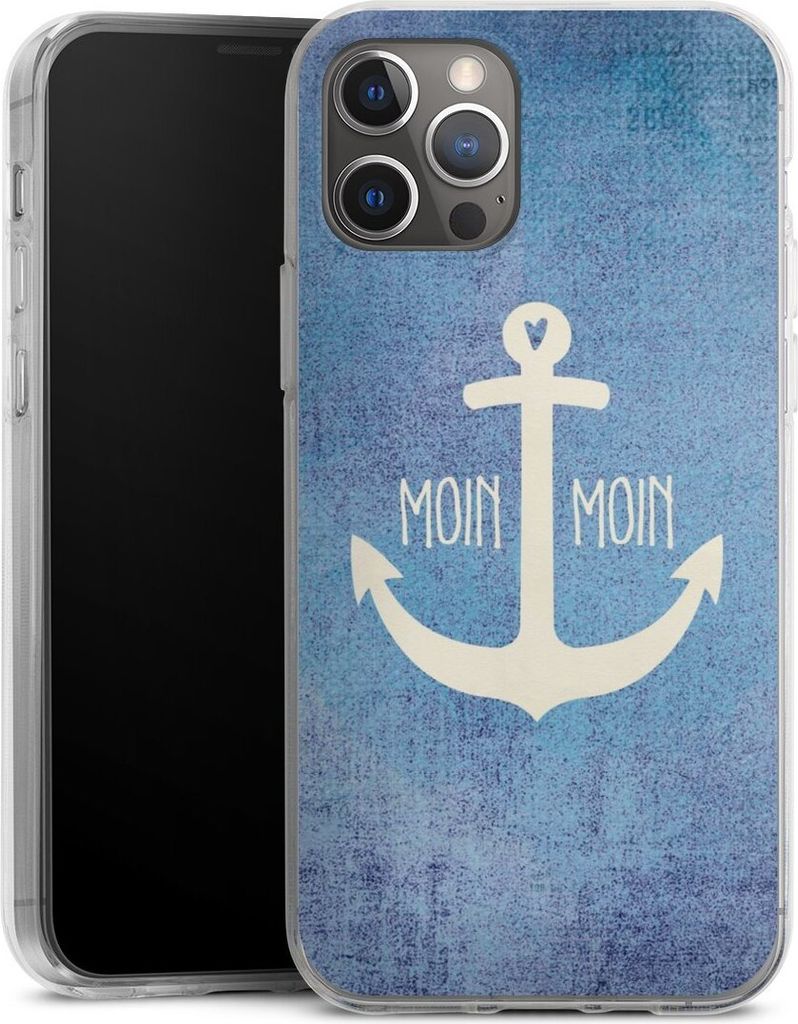 DeinDesign Handyhülle für Apple iPhone 12 Pro Silikon Hülle Case Smartphone Schutzhülle Anker Blau maritim