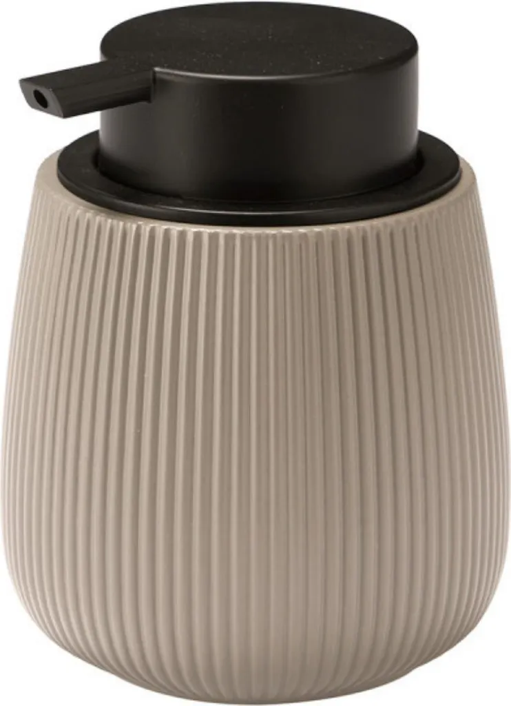 Dispenser Liquidi Berilo Beige Rigato - Accessorio Bagno 11x9 cm