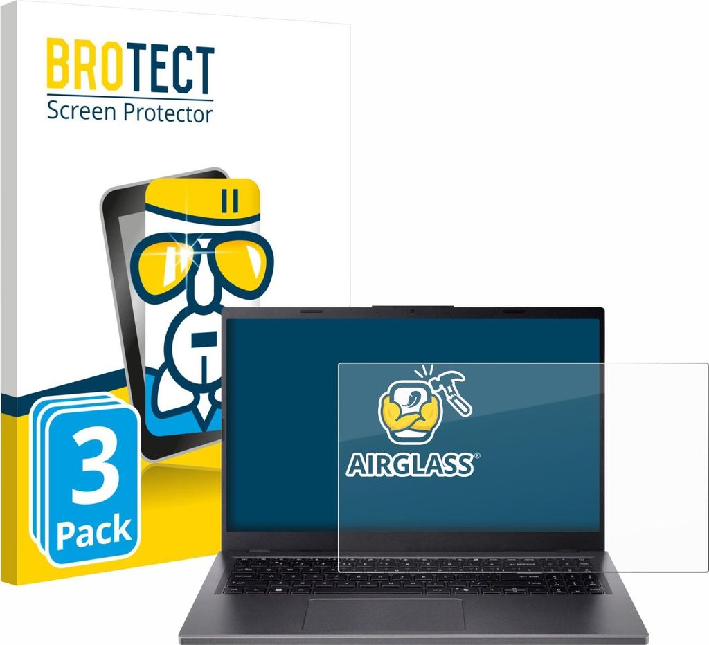 3x BROTECT Schutzglas für Acer Aspire 15 A15-51 Schutzfolie Panzer Folie Glas Display Schutz klar
