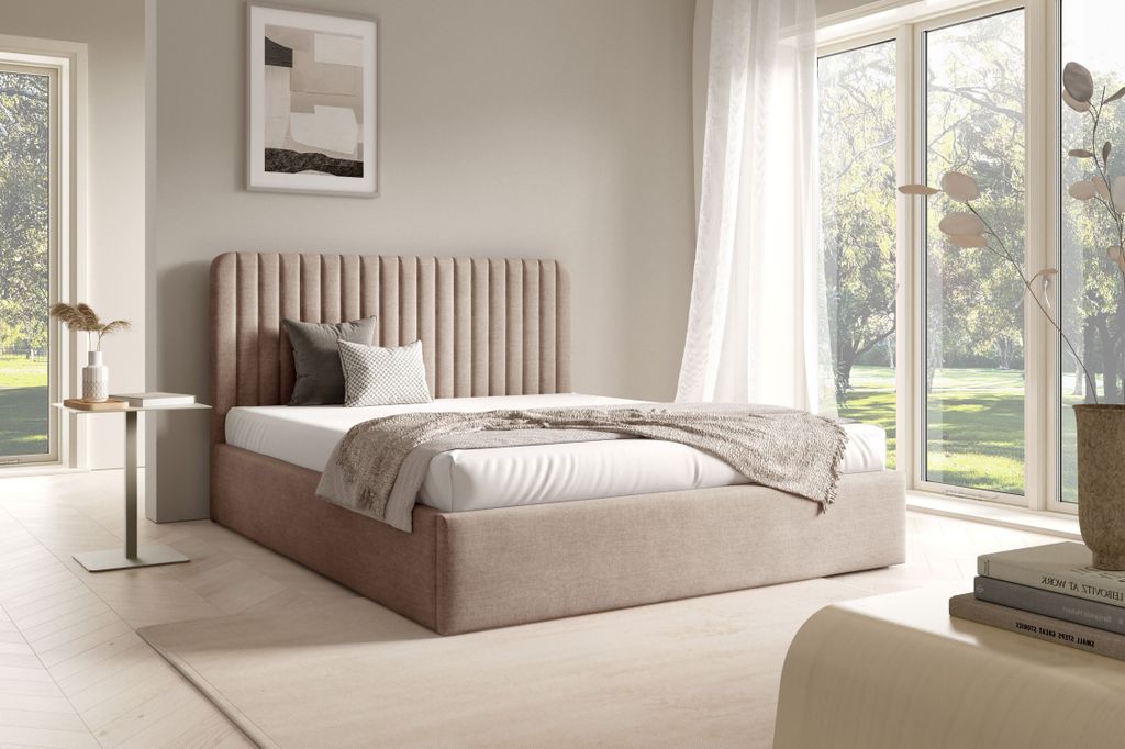 Doppelbett mit Stauraum 180x200 TAISA 2 - beige