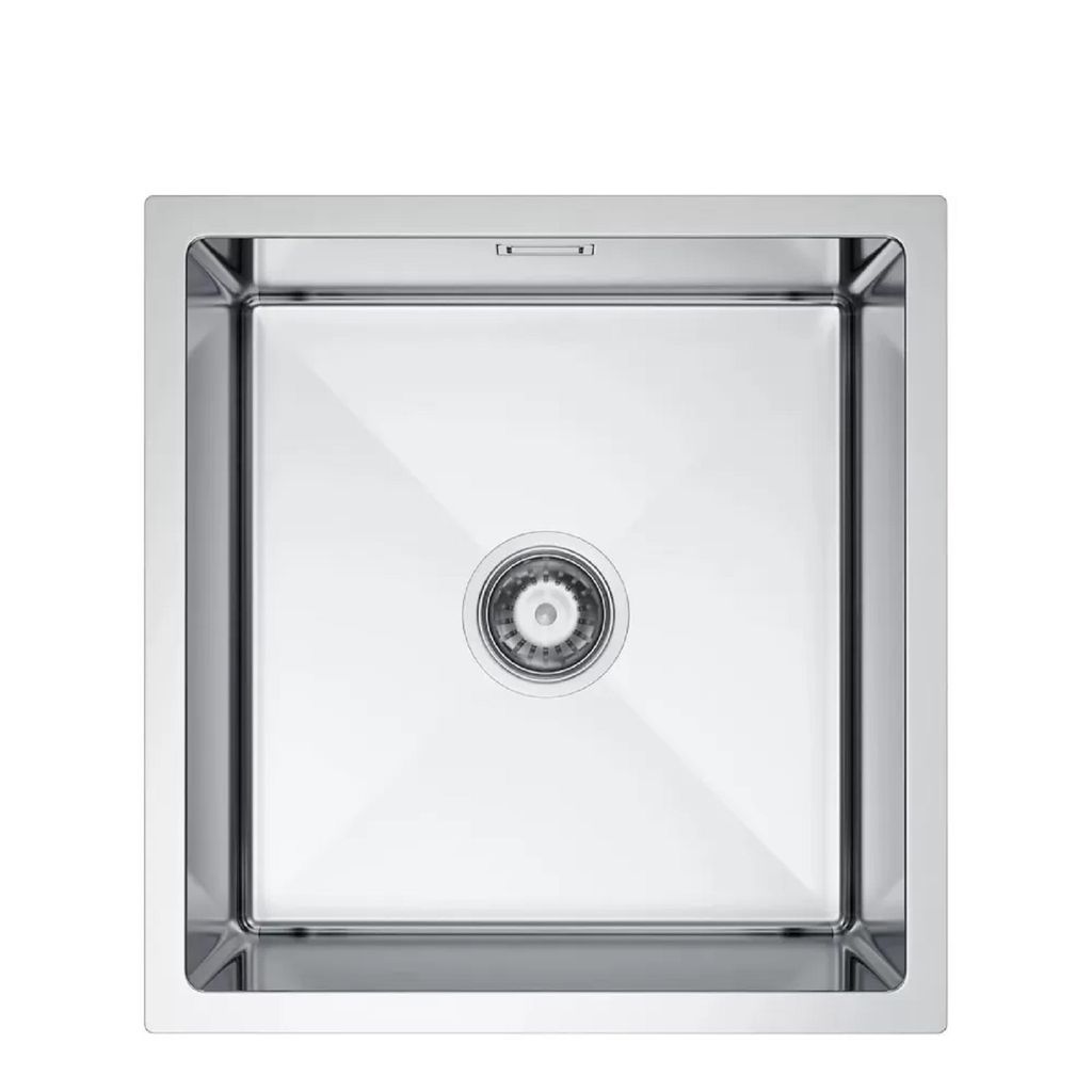 QLS Spülbecken Unterbau Edelstahl VIVI 47 x 45 cm INOX mit Siphon 11229