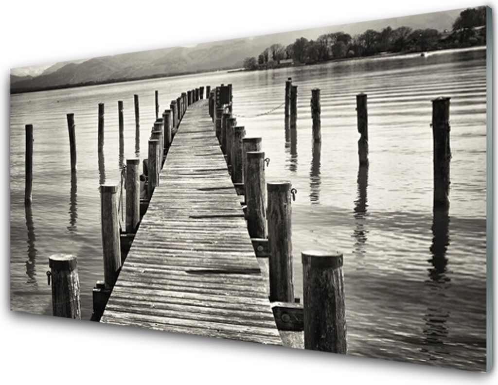 Acrylglasbilder 100x50 Wandbild Druck Meer Brücke Architektur