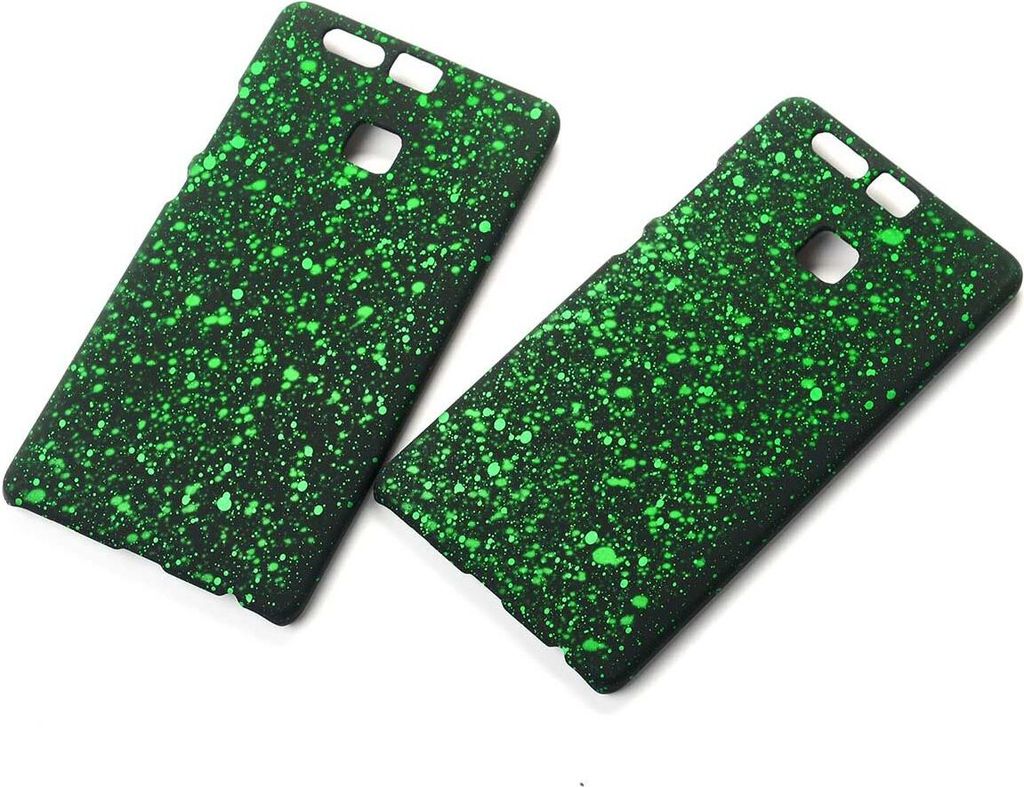 Handy Hülle Schutz Case Bumper Schale für Huawei P9 3D Sterne Grün
