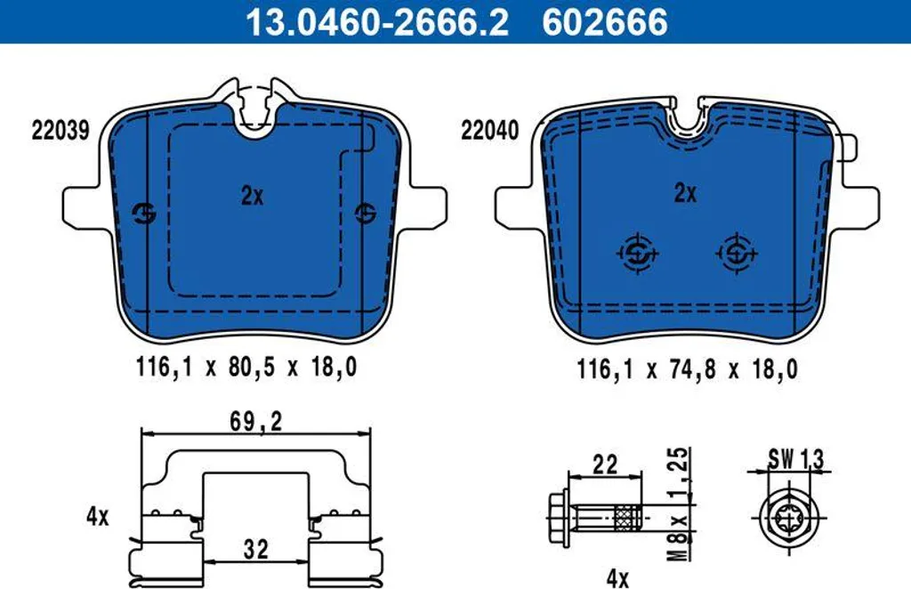 Plaquettes de frein haute performance ATE pour BMW 8 F91 F92 et F93