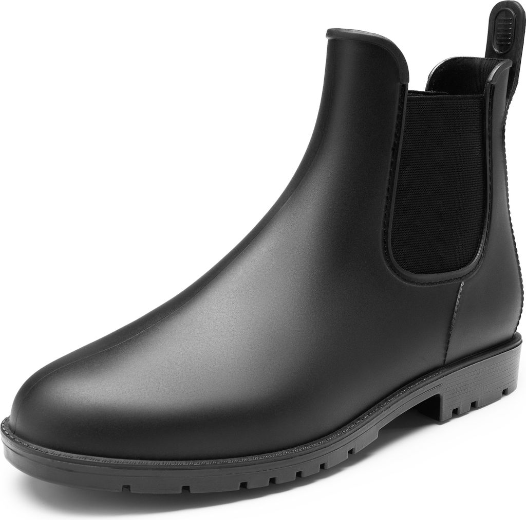 DREAM PAIRS Gummistiefel Herren Halbhoch Chelsea Boots Arbeitsschuhe wasserdichte Stiefel,Size 44,Schwarz,SDRB2401M-E