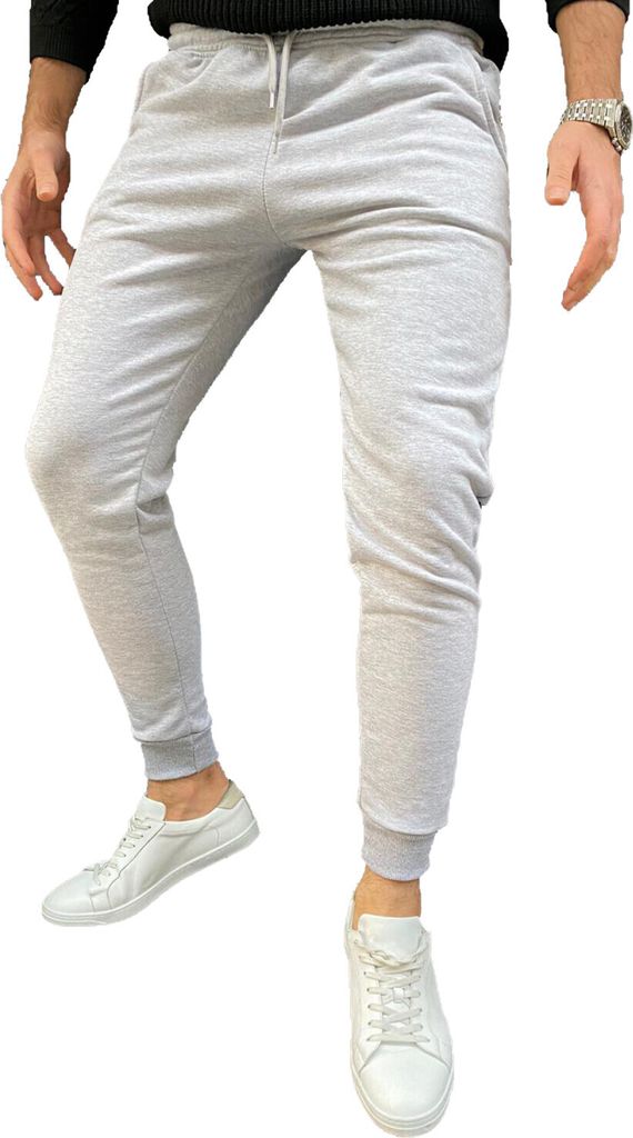 Megaman Herren Outdoor Jogginghose Sweatparts Baumwolle Hose Trainingshose Jogger Fitness Slim Fit Streetwear Männer Jungs Grau 2XL