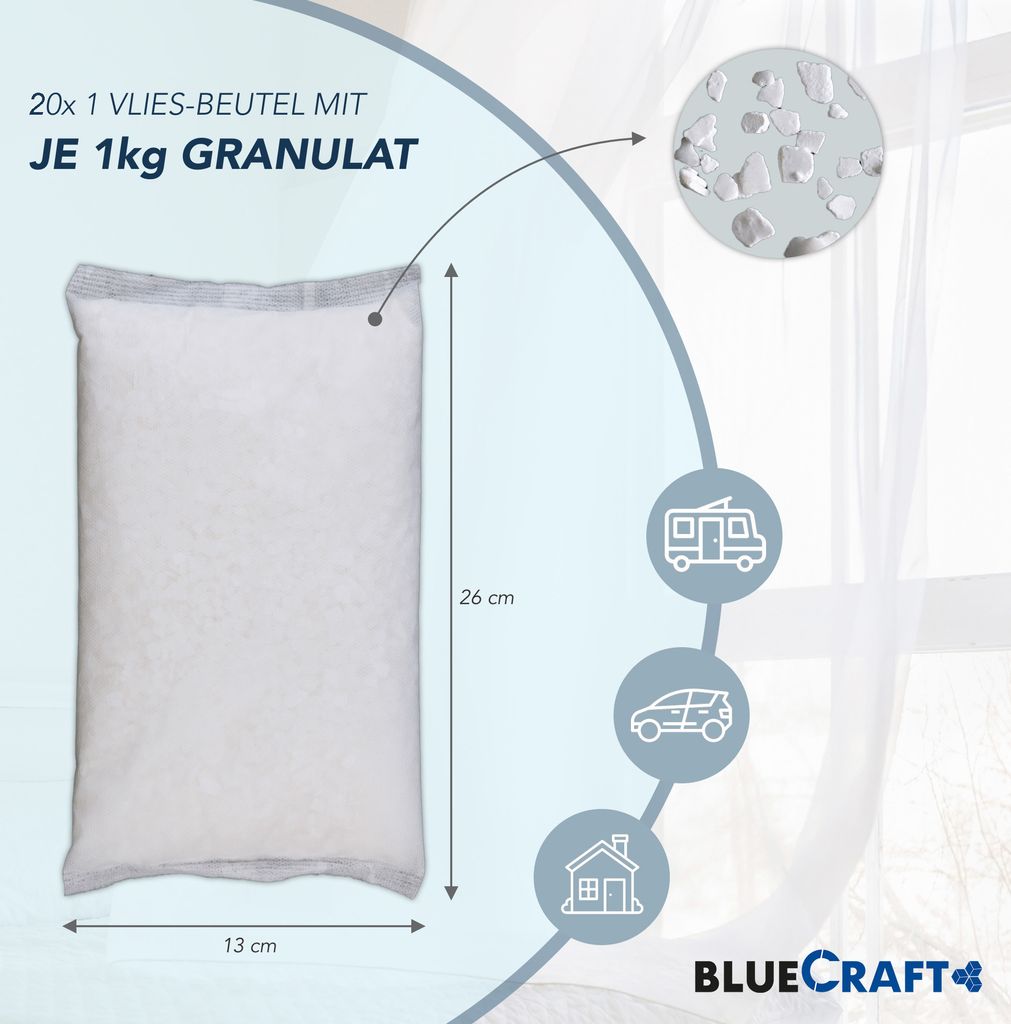 20x 1kg Luftentfeuchter Granulat Nachfüllpack im Produktbild 2