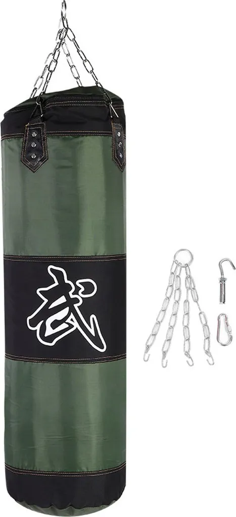Sac de frappe 1,2 m vert haute résistance pour karaté et boxe de combat