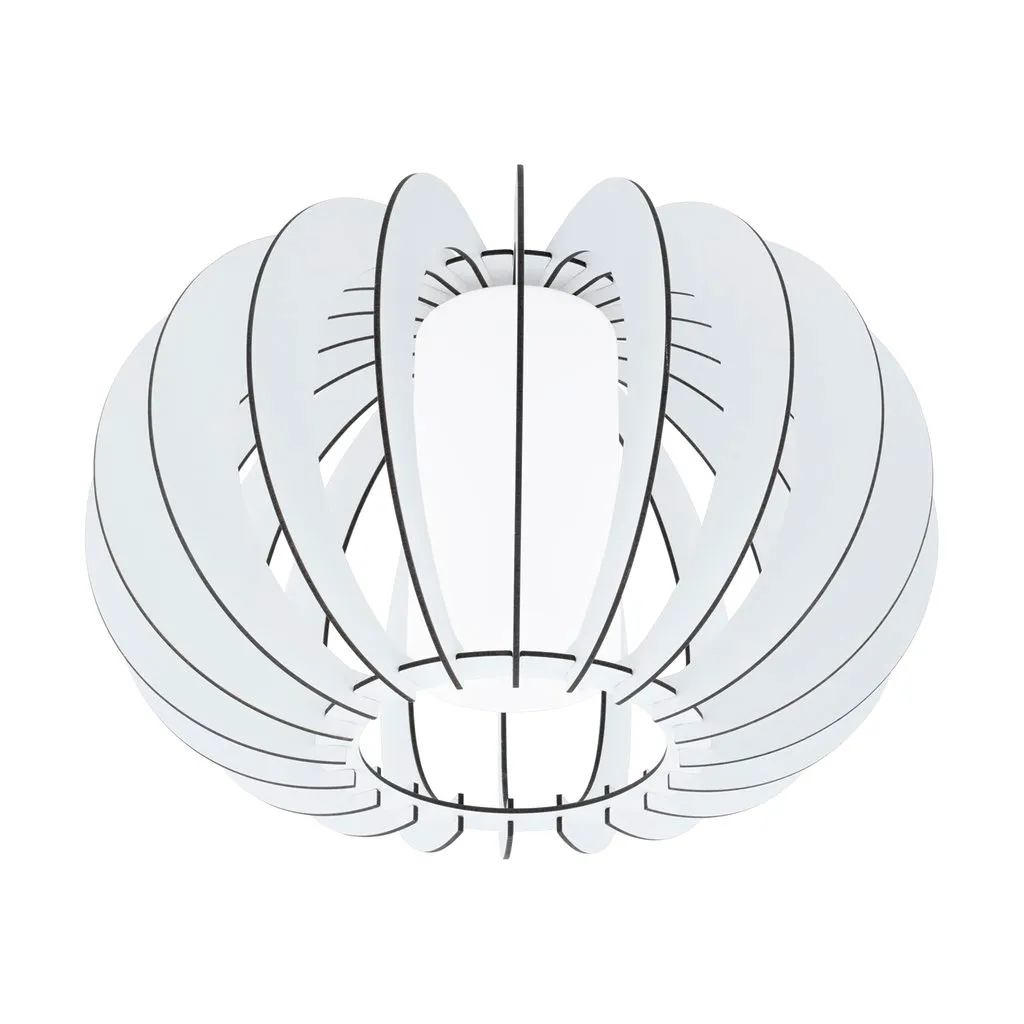 Plafonnier Blanc Stellato 2 Eglo Ø 40cm - Éclairage Anti-Éblouissement Bois