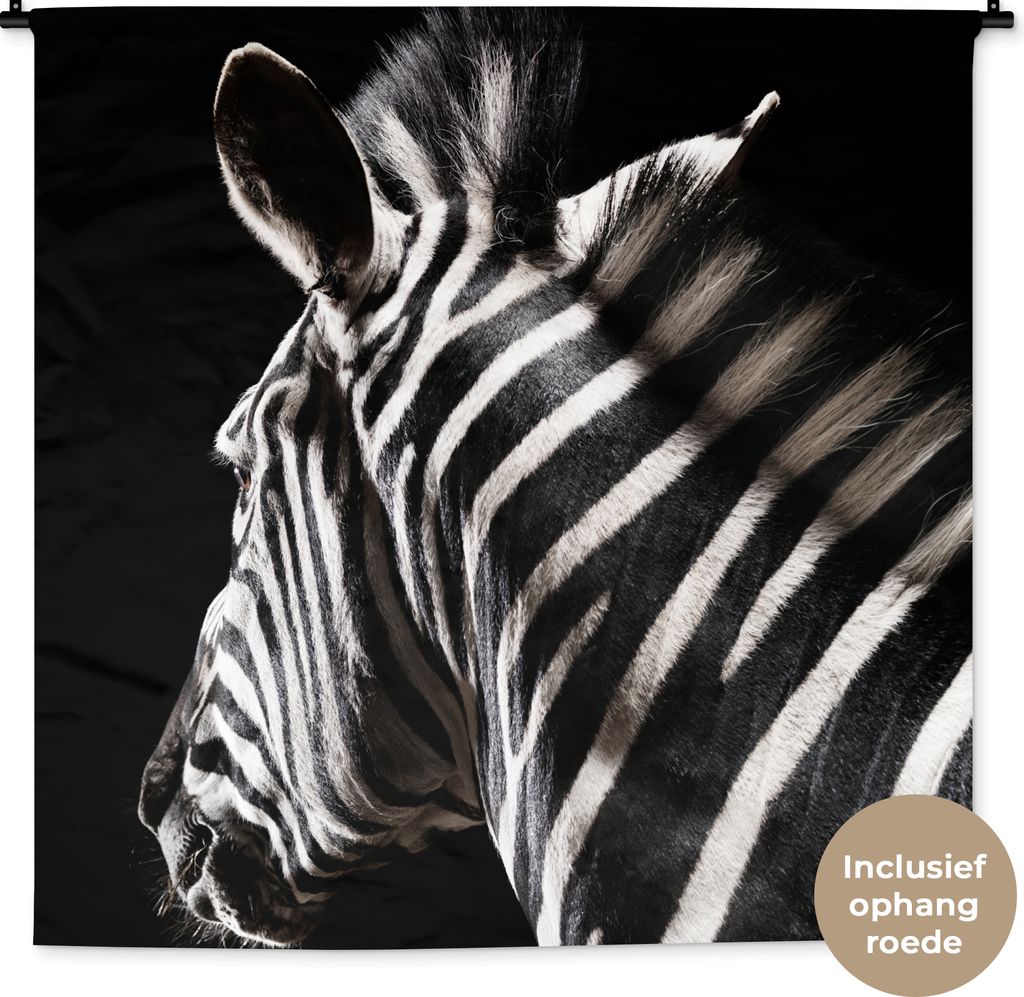MuchoWow Wandteppich Wandbehang Zebra - Wilde Tiere - Muster 150x150 cm Tapisserie Dekoration Wandtuch - Wohnaccessoires - Modernes