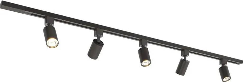Rail d'éclairage Cuisine HOFTRONIC 1,5m Noir 5 Spots Orientables IP20