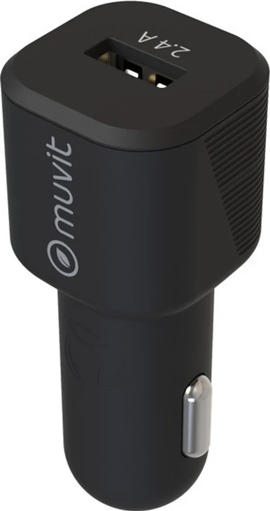 Muvit Caricatore USB Auto 12W 2,4A Nero - Semplice, Solido, Essenziale