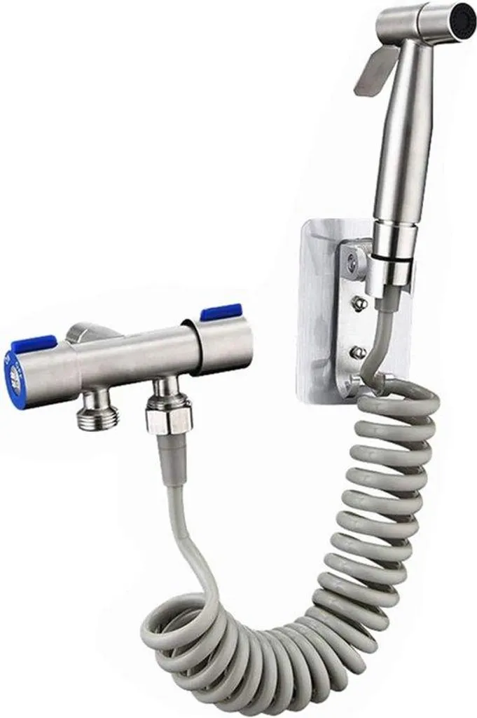 Douchette WC anti-fuite en acier inoxydable - Solution bidet avec bras