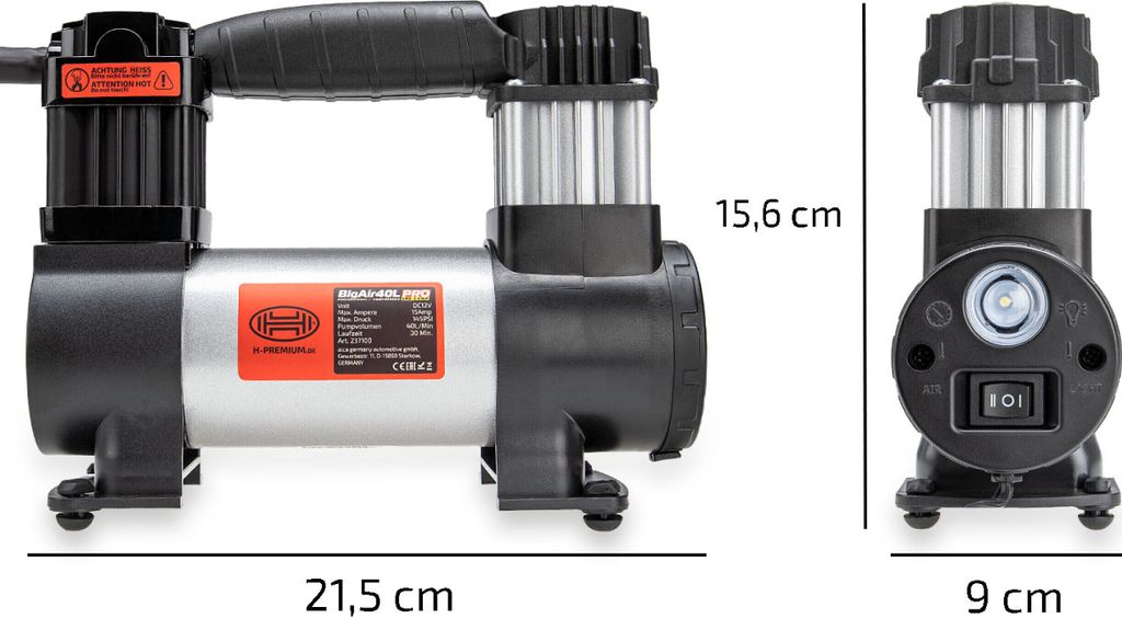 HEYNER® Auto Kompressor elektrische Luftpumpe Produktbild 9