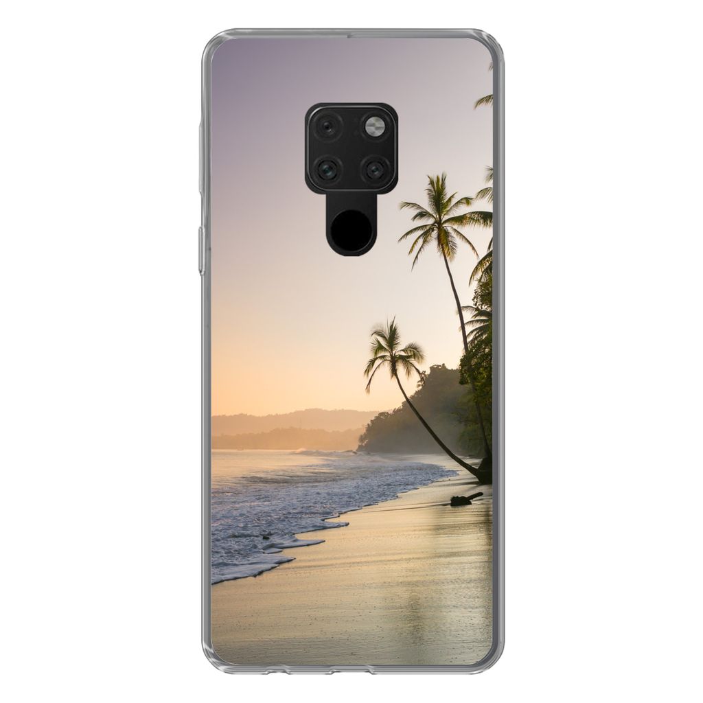 MuchoWow Handyhülle Schutzhülle Hülle für Huawei P40 Lite Strand - Meer - Palme Silikon Softcase Handy Hülle - Handy