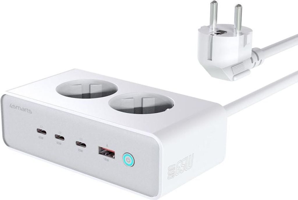 4Smarts Tischladegert GaN 65W mit 3x USB-C/1x USB-A/AC - Produktbild 