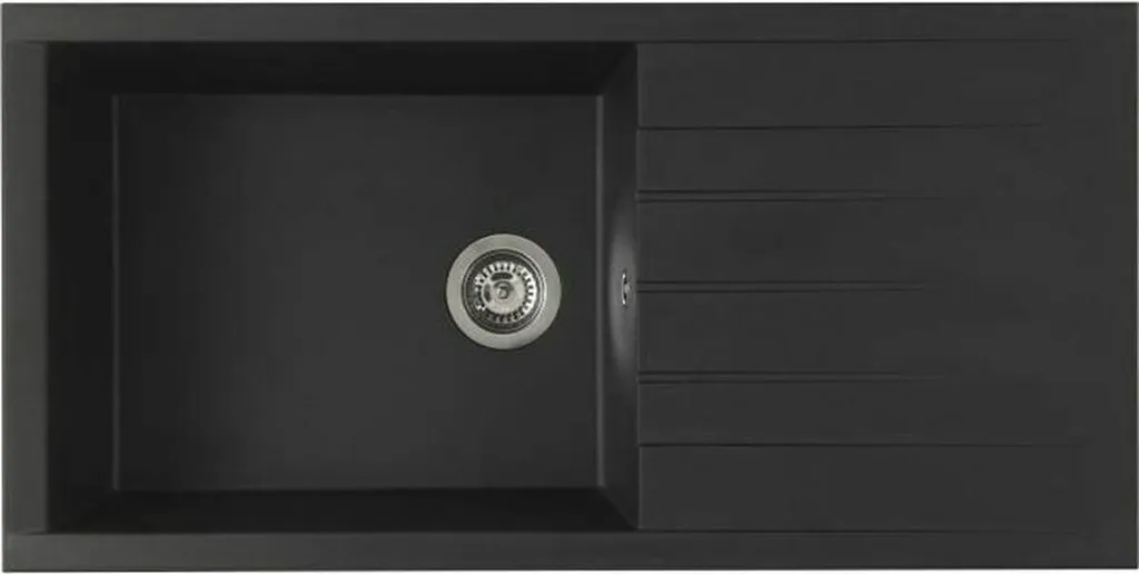 Evier encastrable SMC noir 100x50, Evier STRADOUR CUBE 1 cuve, robuste