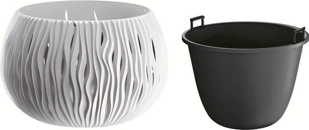 kvetináč 14,4cm BOWL SANDY DSK150-S449 biely plastový Obrázok produktu 