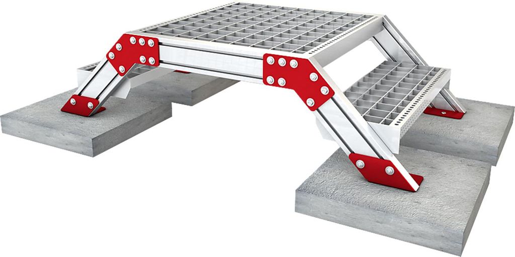 ABS Überstieg mit 400mm Höhe & 800mm Podest Länge