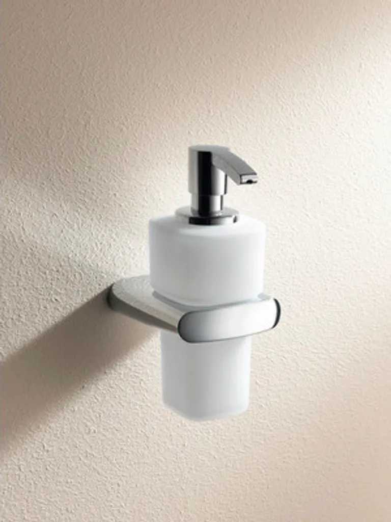 Dispenser Sapone KEUCO ROSE: Fissaggio A Muro Invisibile, Metallico Cromato, Made In Germany, 180ml