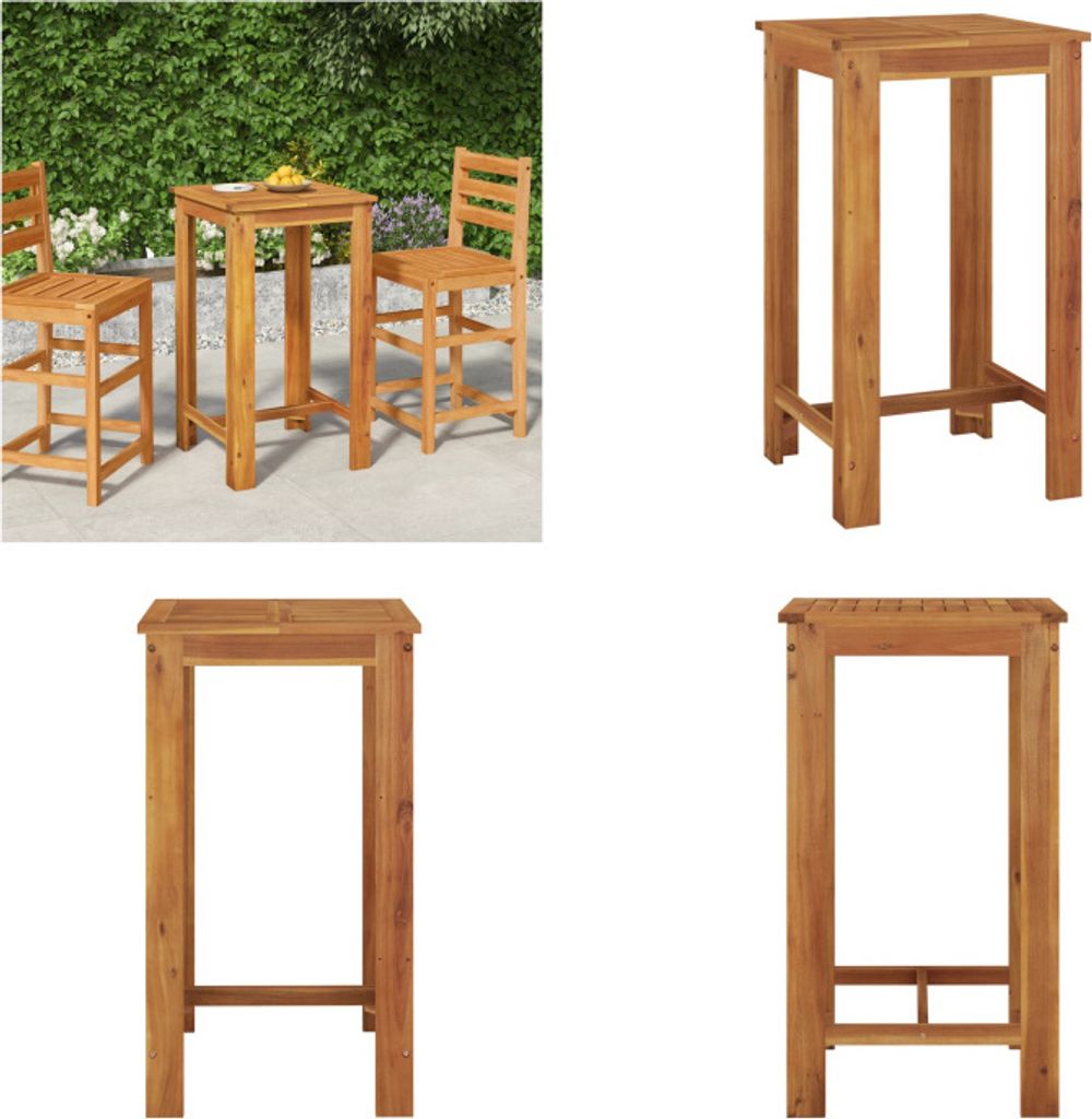 vidaXL Garten Bartisch 60x60x105 cm Massivholz Akazie - Garten-Bartisch - Garten-Bartische - Garten-Stehtisch - Gartenmöbel