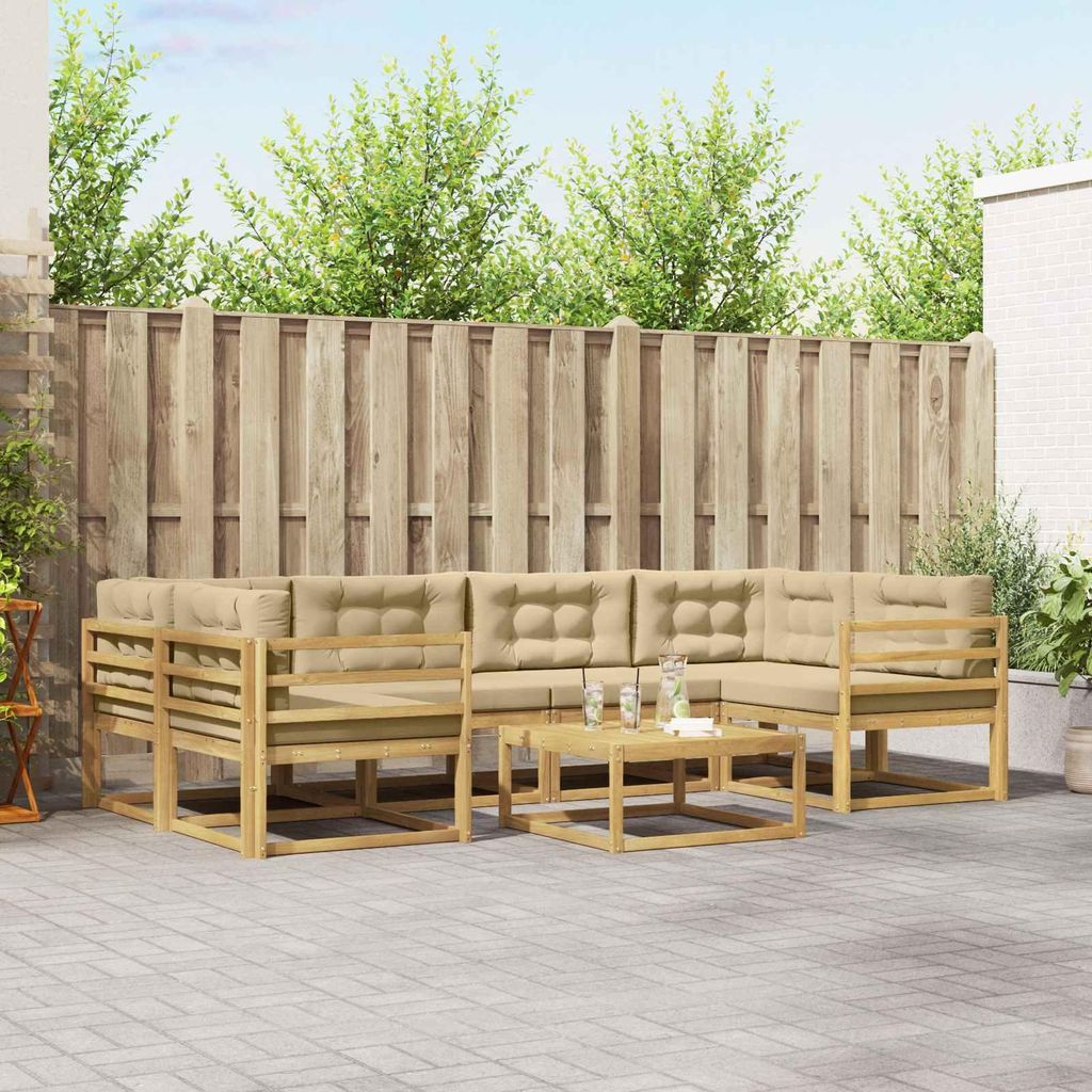 Möbel Outdoor-Sofagarnitur mit Kissen 5 pcs Weiß und BeigeGartensofas - Gartensofas c2442