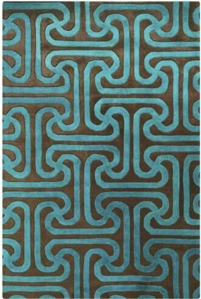 Tapis Twist marron et vert 153x244 cm - Design graphique moderne chic