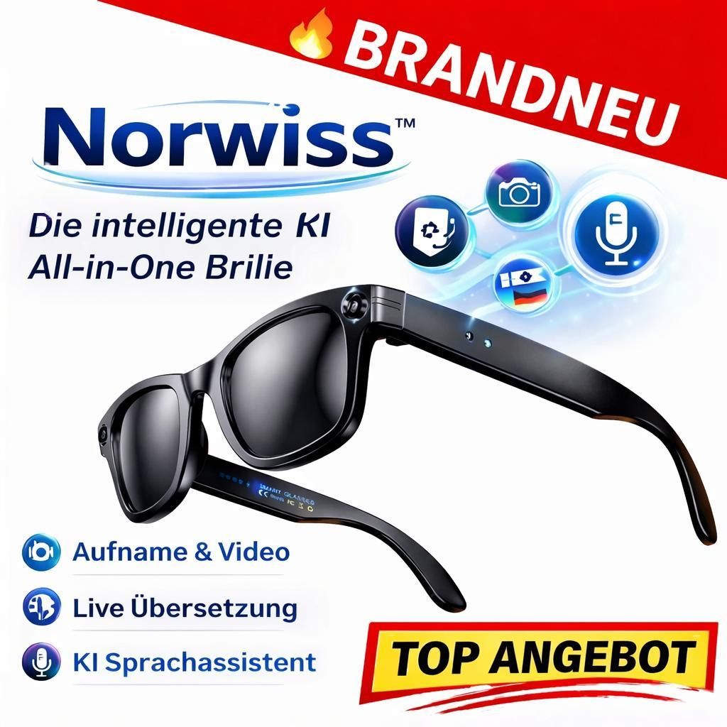 Norwiss™ Smart Glasses AI Bluetooth Brille Kamera Produktbild 