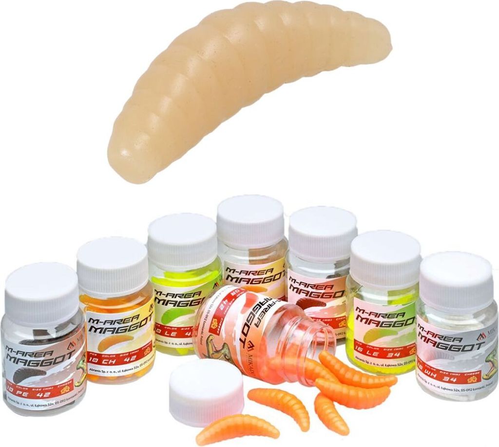 16x MIKADO 34mm Latte künstliche Bienenmaden Maden Produktbild 
