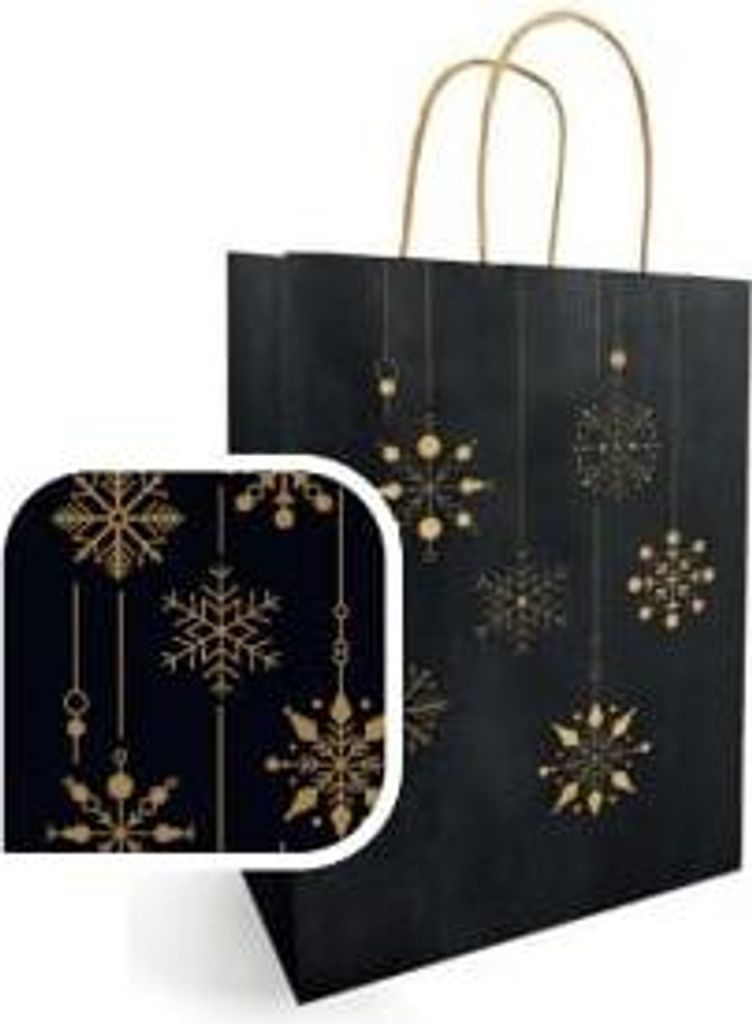 KRAFT-Tasche Schwarz 180 x 80 x 220 mm SNOW