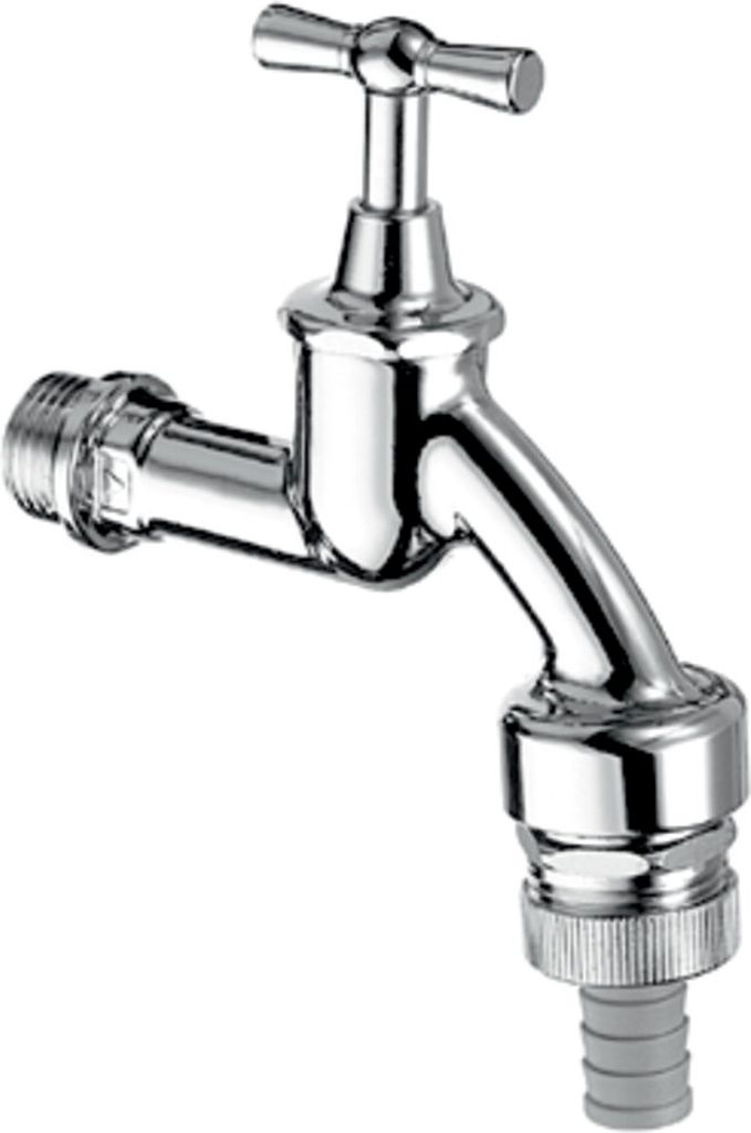Auslaufventil mit Knebelgriff 1/2Zoll, mattchrom Produktbild 