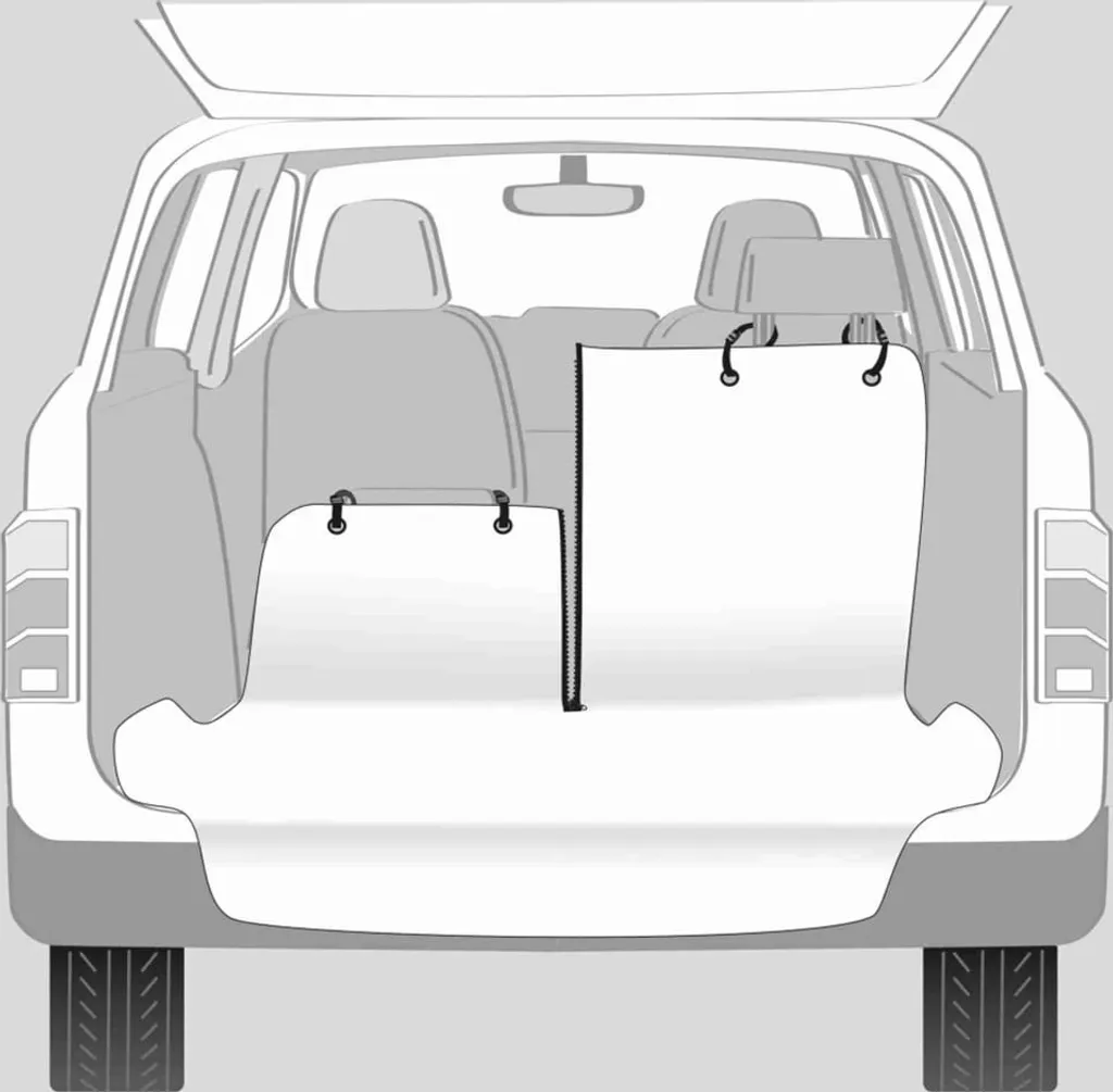 TRIXIE Protezione Bagagliaio Auto Divisibile Beige/Nero 180x130cm - 2