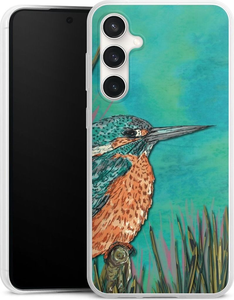 DeinDesign Slim Hülle für Samsung Galaxy S23 FE Silikon Case Ultra Dünn Handyhülle Malerei Tiere Vogel