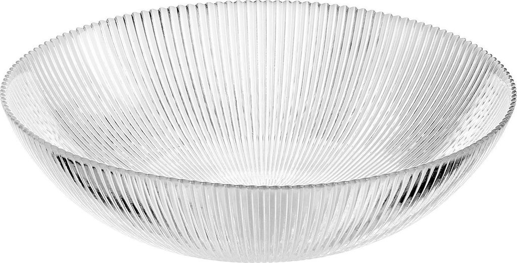 Schale - Ø 25 cm - Transparent - Glas - Rillenoptik