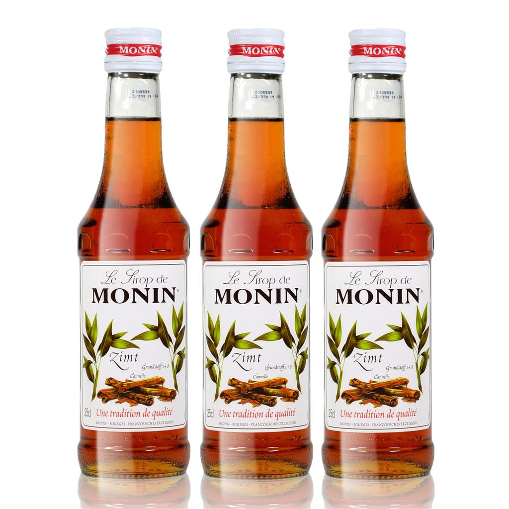 3x Monin Zimt Sirup, 250 ml Flasche
